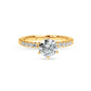 Classic Round 6 Prong Side Stones Engagement Ring