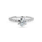 Classic Round 6 Prong Side Stones Engagement Ring